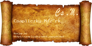 Csapliczky Márk névjegykártya